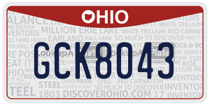 GCK8043  license plate in OH