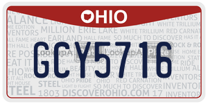 GCY5716  license plate in OH