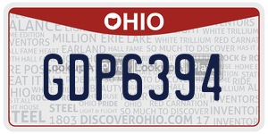 GDP6394  license plate in OH