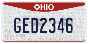 GED2346 license plate in Ohio