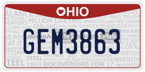 GEM3863  license plate in OH