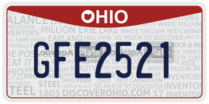 GFE2521  license plate in OH