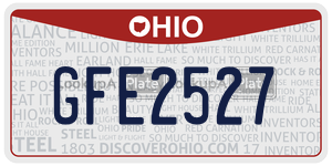 GFE2527  license plate in OH