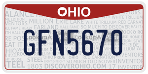 GFN5670  license plate in OH