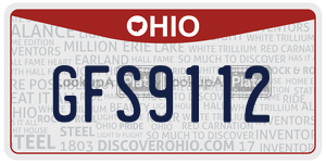 GFS9112  license plate in OH