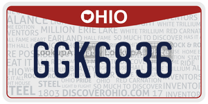 GGK6836 license plate in Ohio