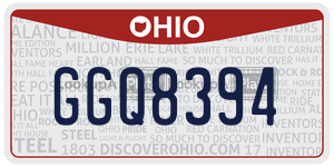 GGQ8394  license plate in OH