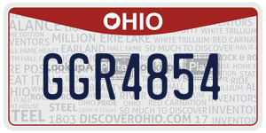GGR4854 license plate in Ohio