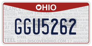 GGU5262  license plate in OH