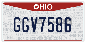 GGV7586  license plate in OH