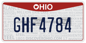 GHF4784  license plate in OH