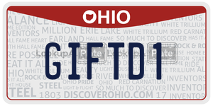 GIFTD1 license plate in Ohio