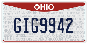 GIG9942  license plate in OH