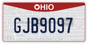 GJB9097  license plate in OH