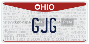 GJG license plate in Ohio