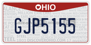 GJP5155  license plate in OH