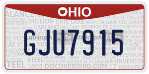 GJU7915 license plate in Ohio