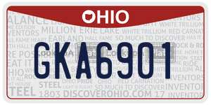 GKA6901  license plate in OH