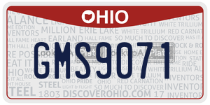 GMS9071 license plate in Ohio