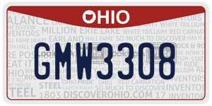 GMW3308 license plate in Ohio