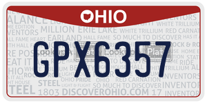GPX6357  license plate in OH