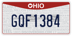 GQF1384 license plate in Ohio