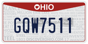 GQW7511 license plate in Ohio