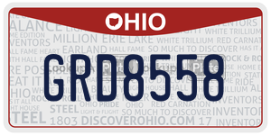 GRD8558  license plate in OH
