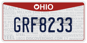 GRF8233 license plate in Ohio