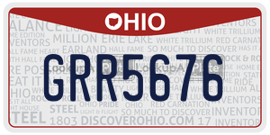 GRR5676 license plate in Ohio