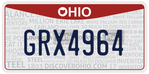 GRX4964 license plate in Ohio
