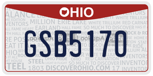 GSB5170  license plate in OH