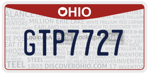 GTP7727 license plate in Ohio