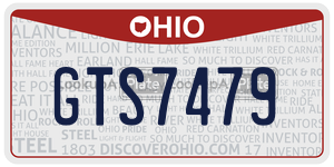 GTS7479 license plate in Ohio