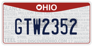 GTW2352  license plate in OH