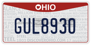 GUL8930  license plate in OH