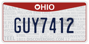 GUY7412  license plate in OH