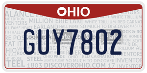 GUY7802  license plate in OH
