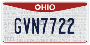 GVN7722 license plate in Ohio