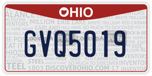 GVQ5019  license plate in OH