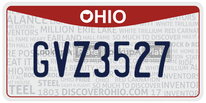 GVZ3527  license plate in OH