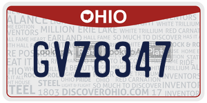 GVZ8347  license plate in OH