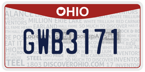 GWB3171 license plate in Ohio