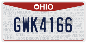 GWK4166 license plate in Ohio