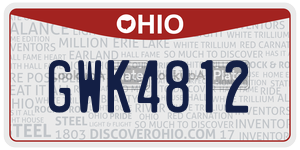 GWK4812 license plate in Ohio