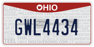 GWL4434 license plate in Ohio