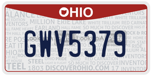 GWV5379  license plate in OH