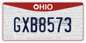 GXB8573 license plate in Ohio
