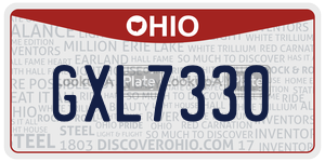 GXL7330 license plate in Ohio