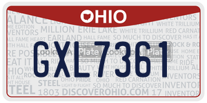 GXL7361  license plate in OH